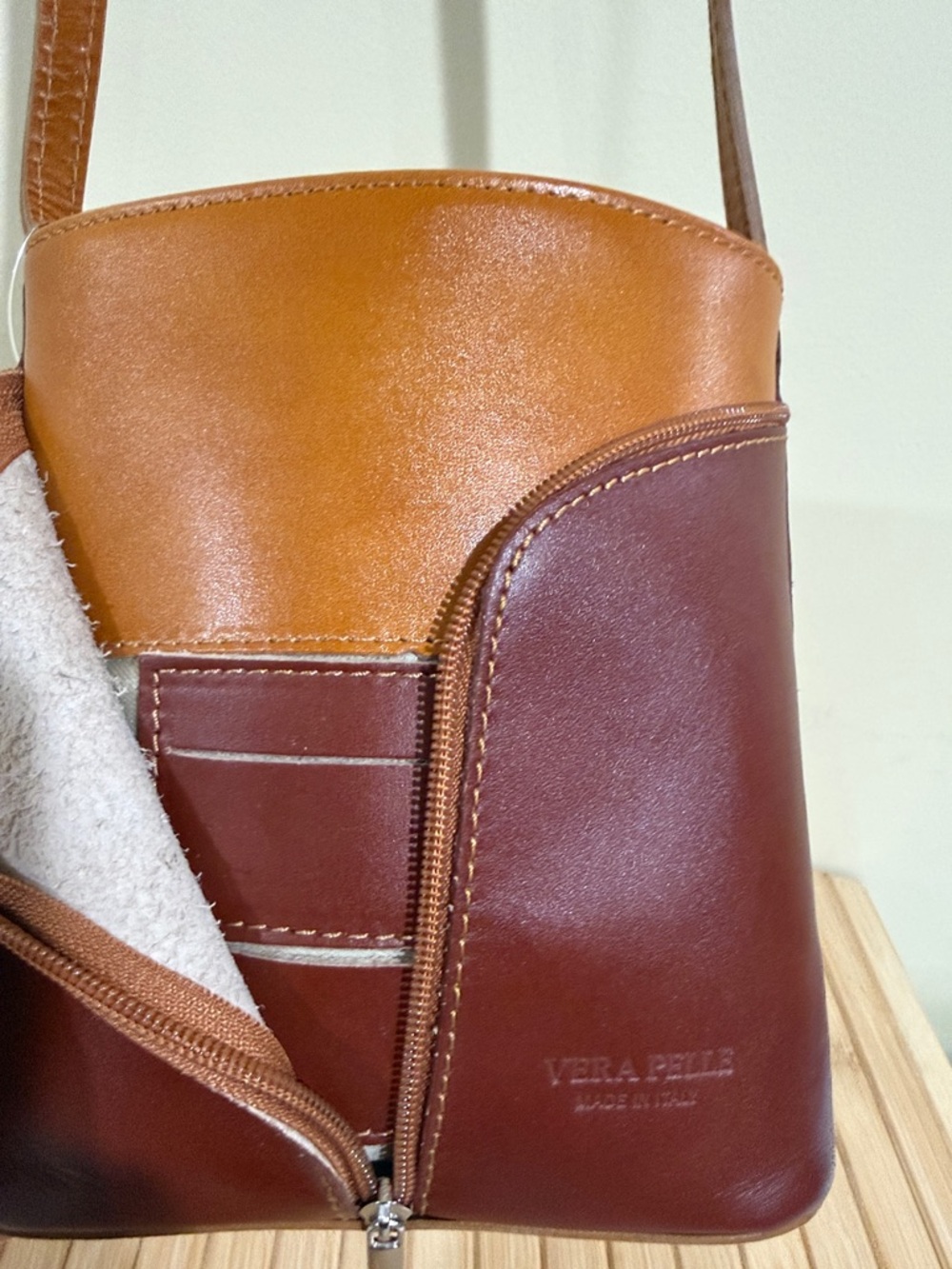 Vera Pelle Crossbody Bag made in Italy Women’s  Boho bag small crossbody - Picture 3 of 9